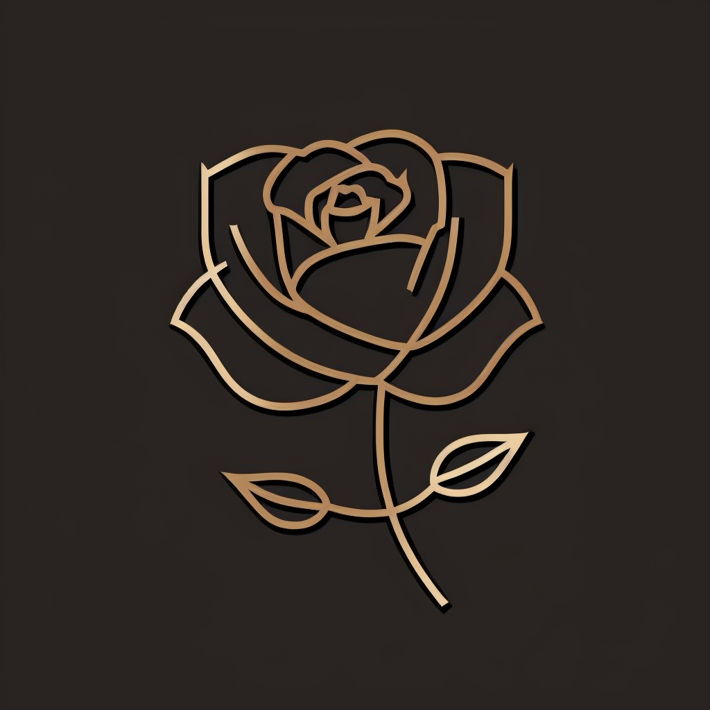 Generated logo of a minimal line rose.