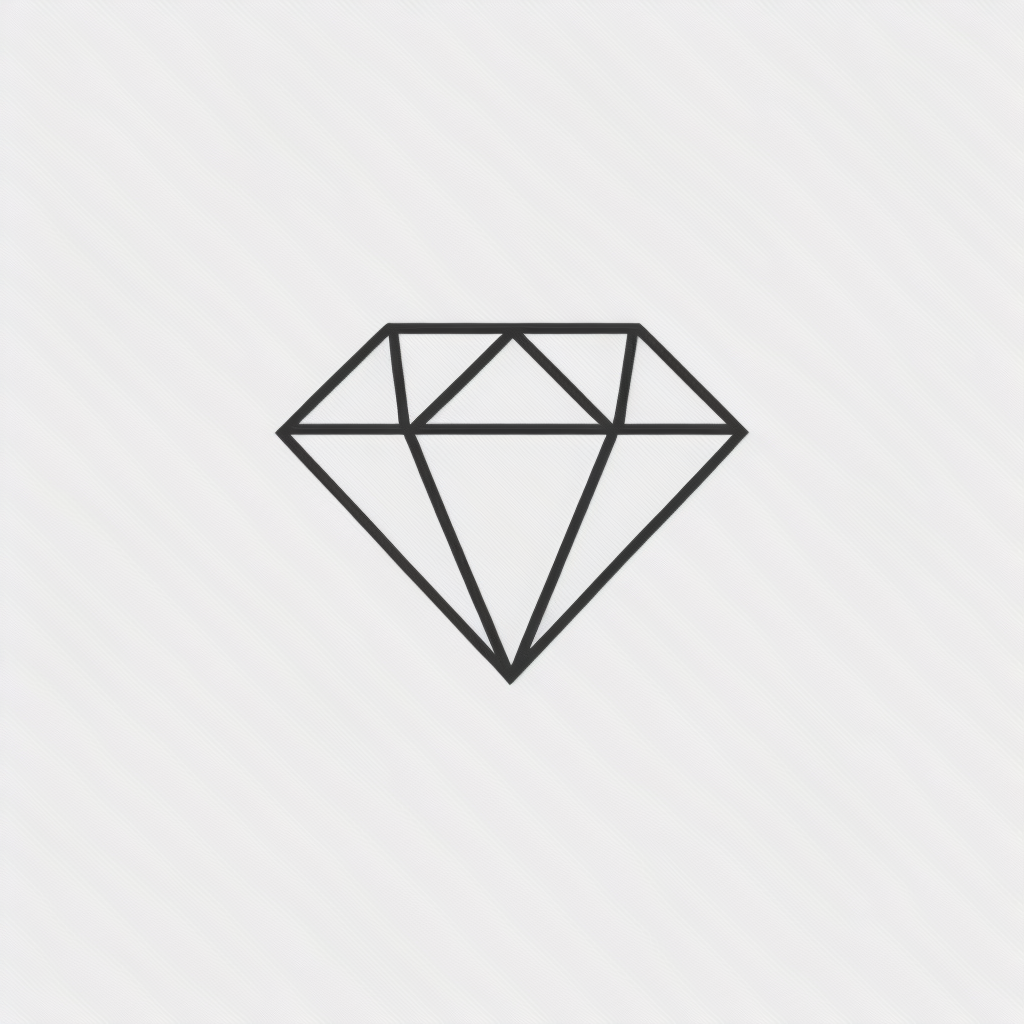 Generated logo of a minimal line diamond.