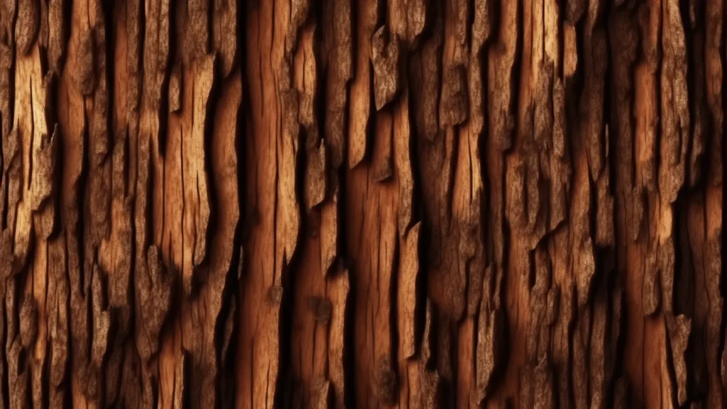 Example of prompt showing wood bark texture that could be used for 3D modeling and game art.